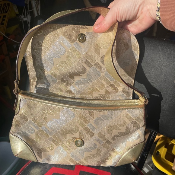 L.A.M.B. by Gwen Stefani Metallic Gold Handbag. Gold and Silver Metallic Glam - Picture 2 of 16